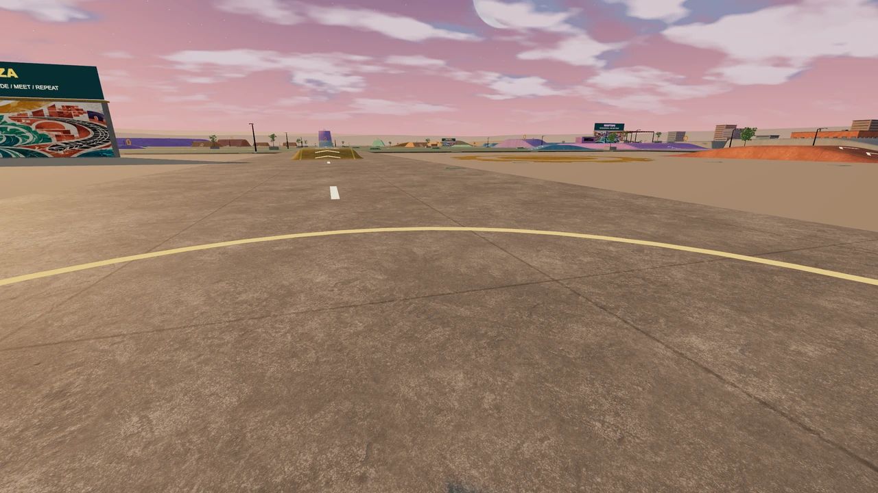 Festival Park landscape in the Roadbook Trainer multiplayer motorcycle game